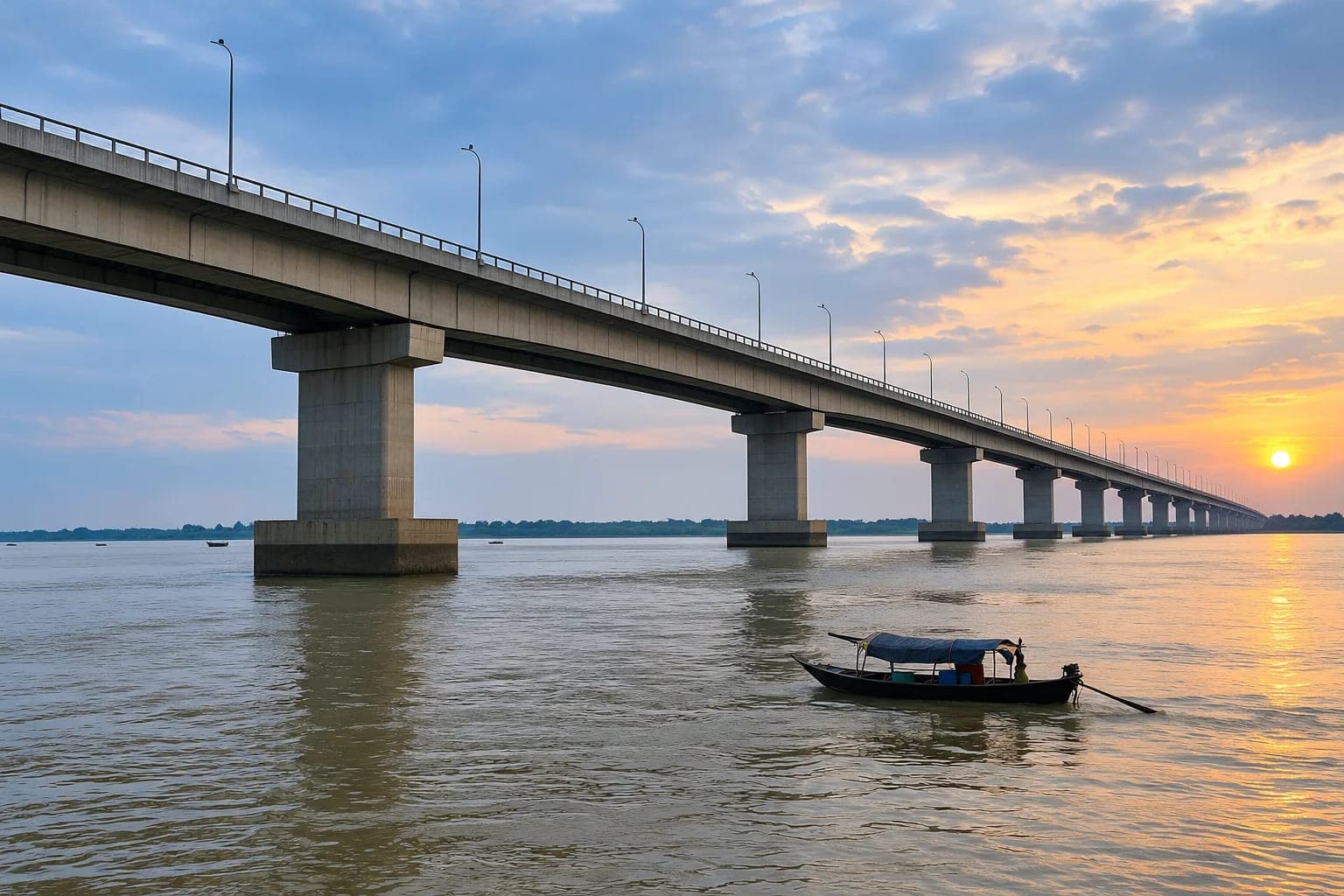 লালন শাহ সেতু ও পদ্মা নদীর প্রতীকী চিত্র।